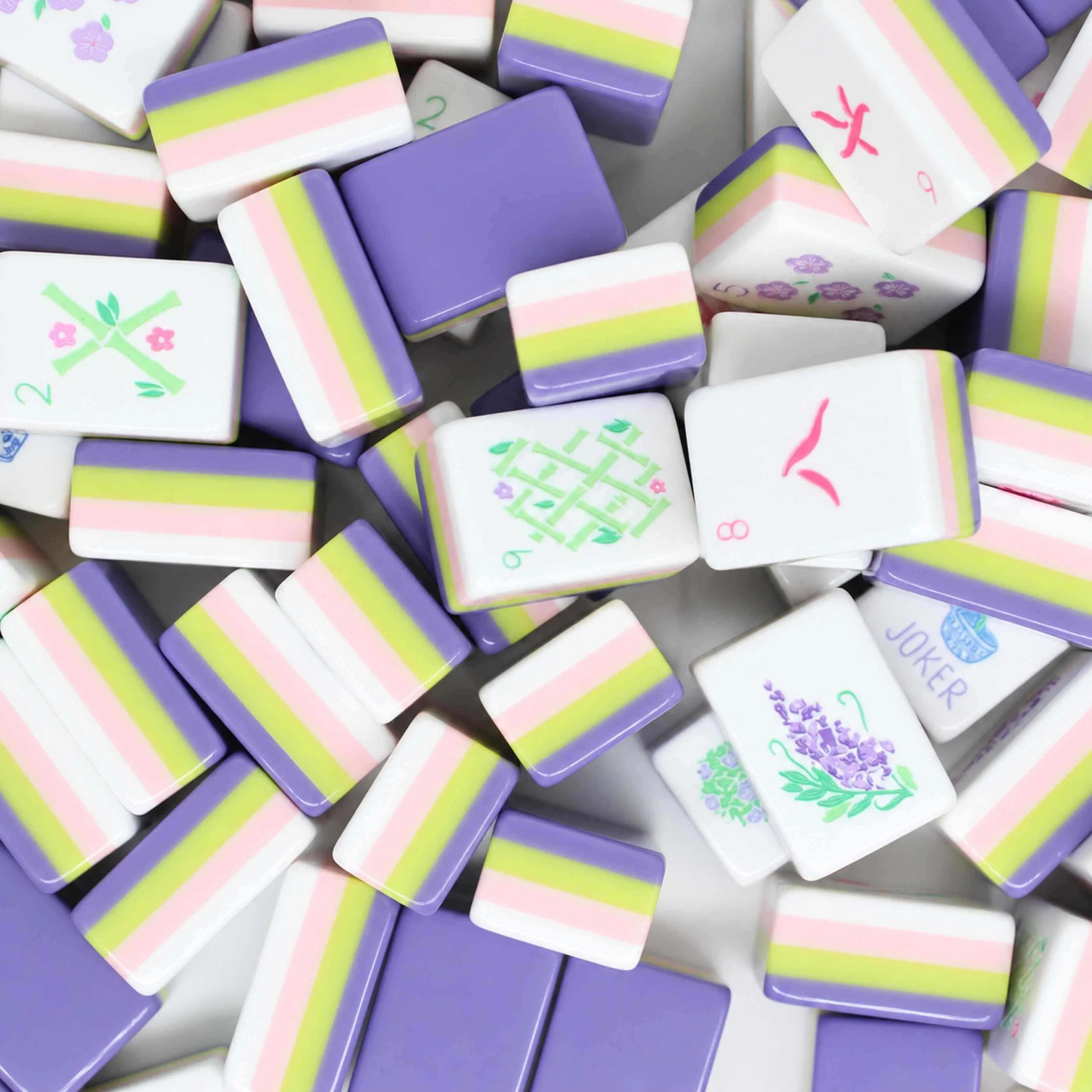 American Mahjong Set 160 Lavender Acrylic Tiles 4-Layer