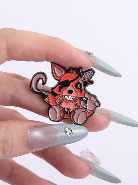 4pcs/set Five Nights at Freddy's 3 Horror Game Enamel Pins Game Characters Bonnie Freddy Chica Foxy Metal Brooches Lapel Backpack Badge Fashion Jewelry Accessories Gifts for Gamer Friends