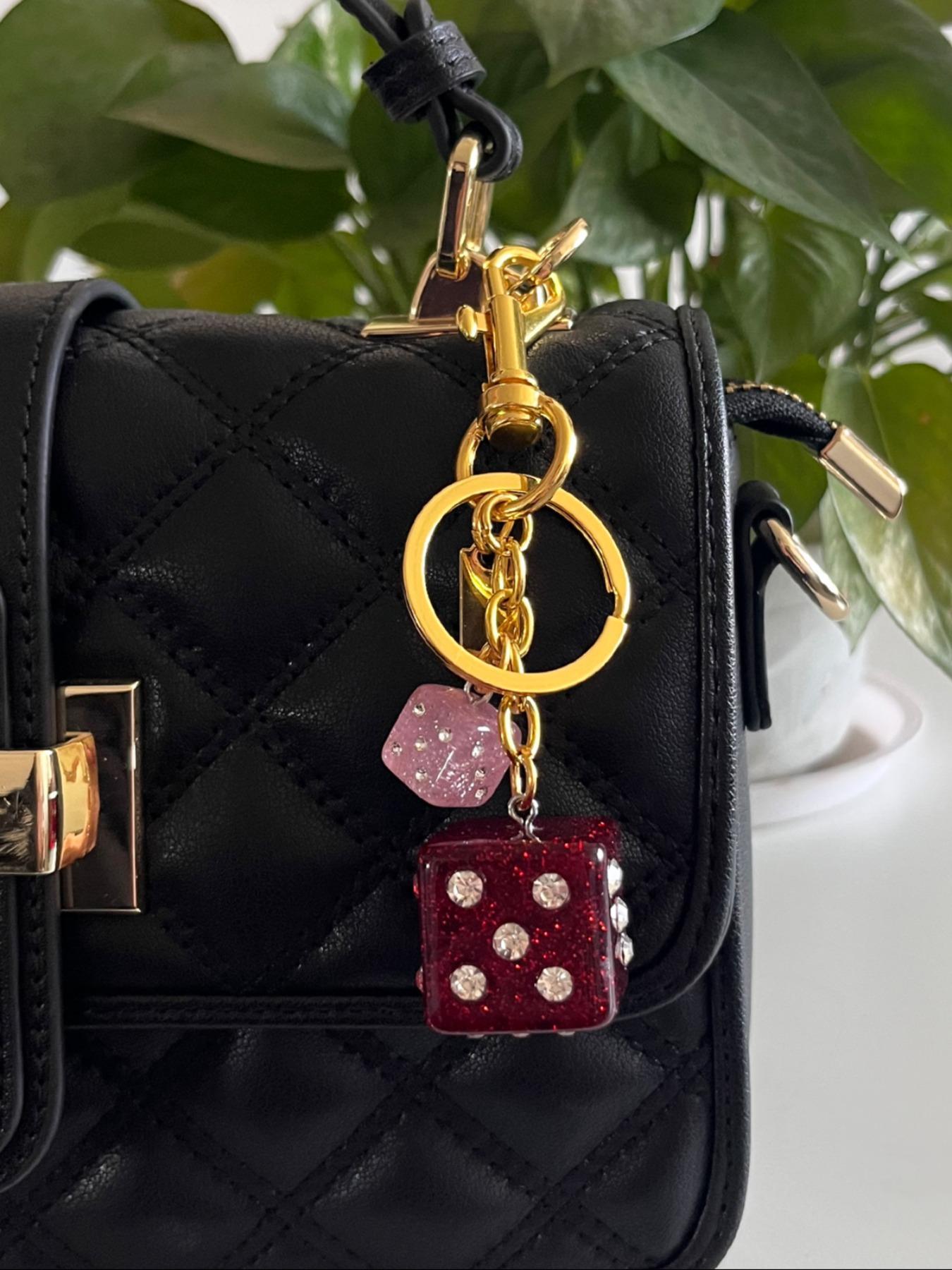 Cute Dice Design Keychain, Fashionable Bag Purse Charm Keychain for Women, Trendy All-match & Exquisite Keychain for Birthday Gift, Keychain for Bags