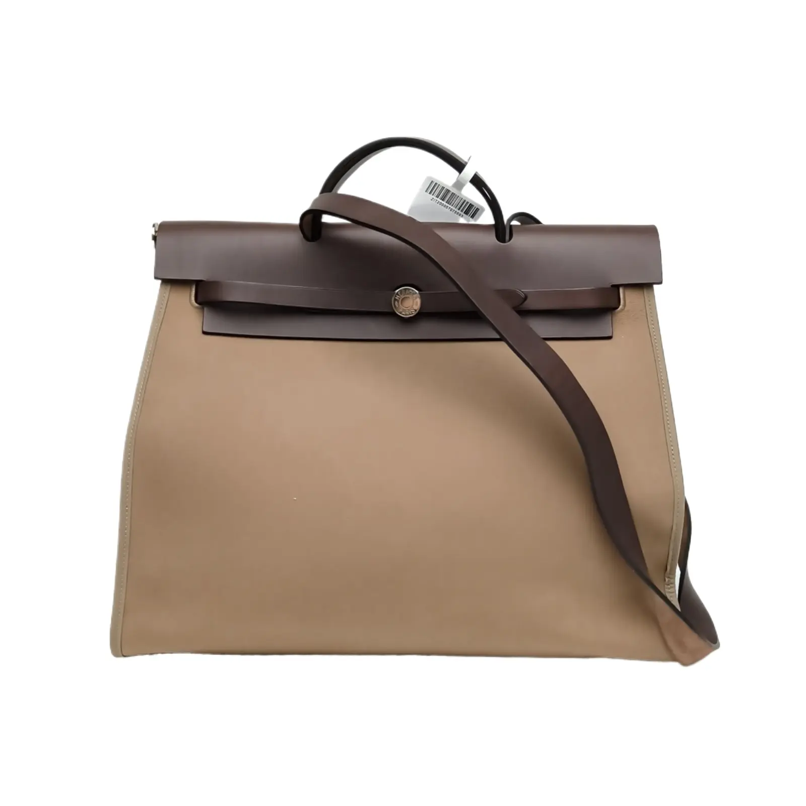 Pre-owned HERMÈS HERMES Herbag 39 Étoupe(18) Canvas,Hunter LeatherP226967178