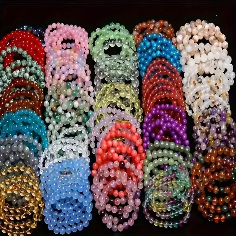 Women's 60pcs Bohemian Handmade Beaded Accessories Set - Colorful Cracked Glass Bracelets & Bangles, Unisex Fit for Daily Wear & Vacation, Bohemian Look Gift Option