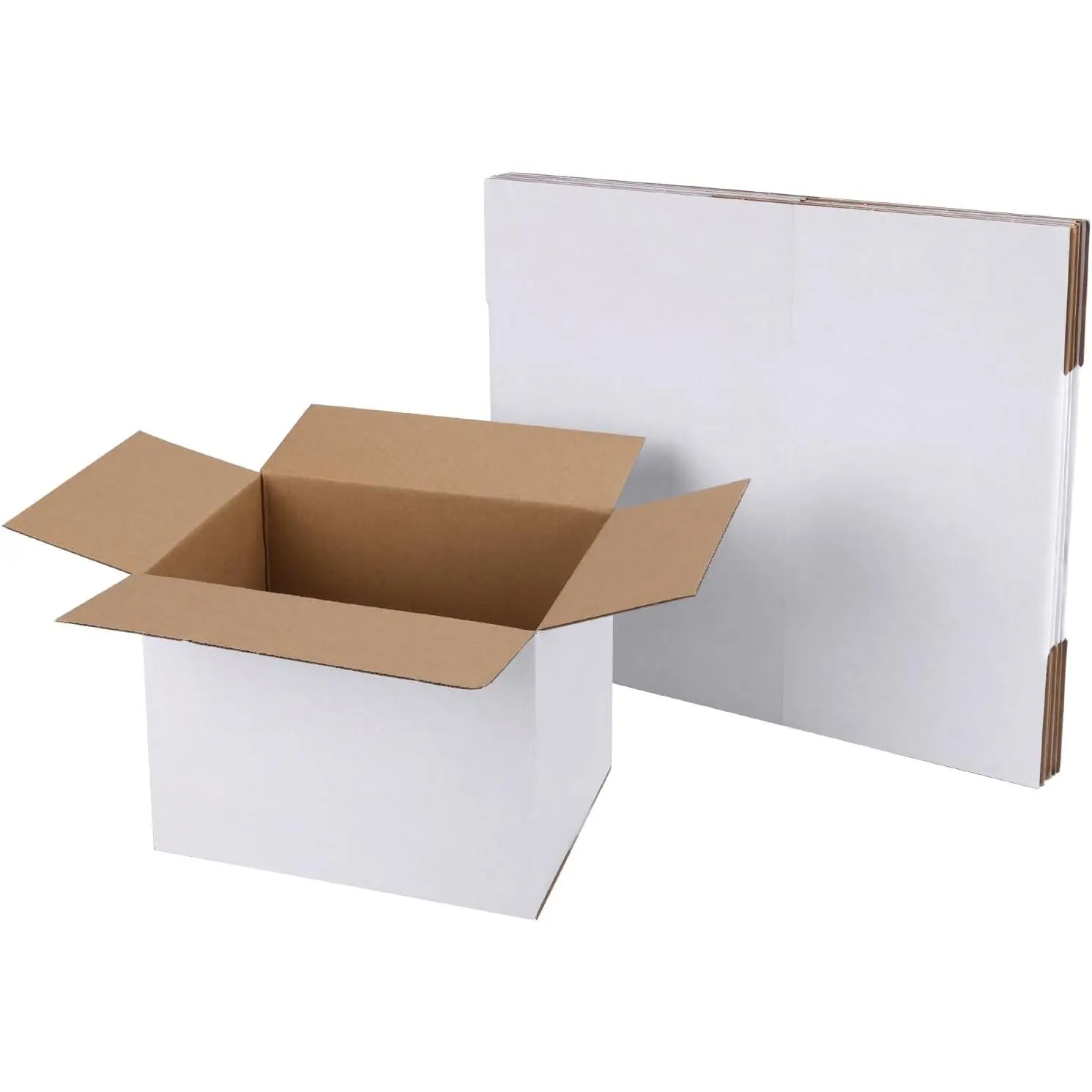 6-Piece Durable White Corrugated Paper Shipping Mailer Boxes (8x6x6 in) for Small Business Mailing & Packing, Six Pieces