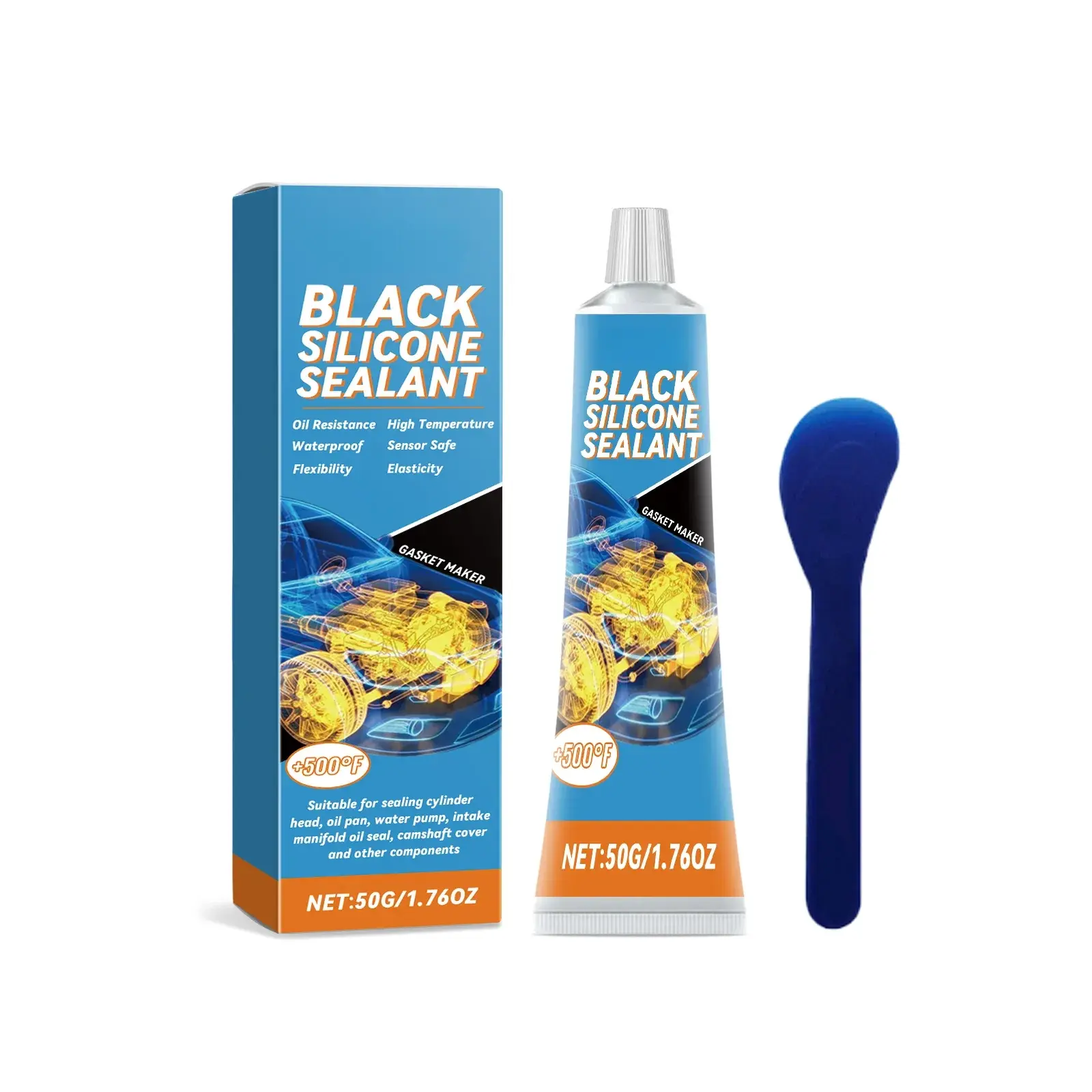 Rayhong Automotive Engine Sealant - Waterproof, Wear-Resistant Gap Repair Agent with Scraper for Even Glue Application, Compact & Portable Easy-to-Carry Solution for Lasting Repairs
