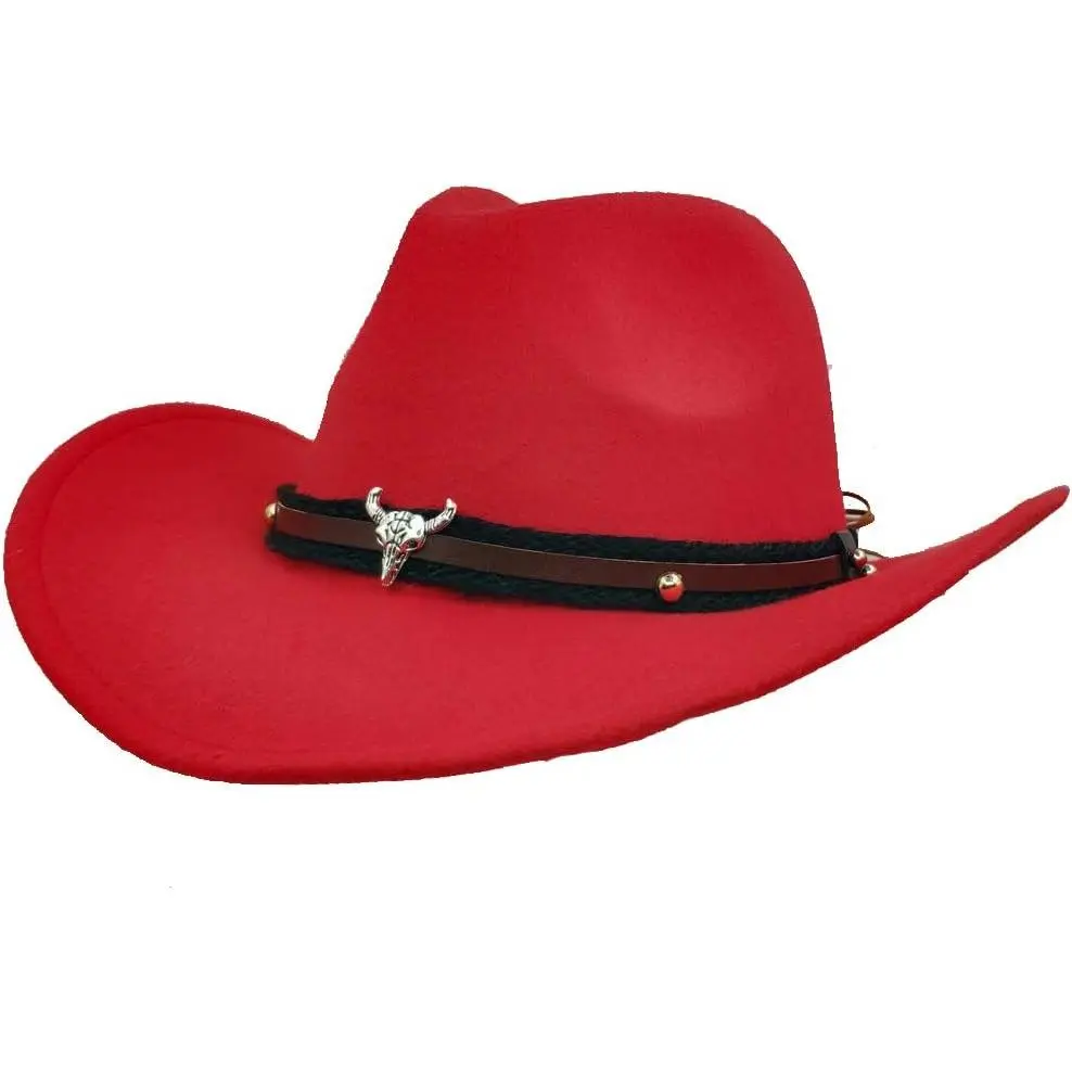 Men & Women's  Felt Cowboy Hat Wide Brim  Outback