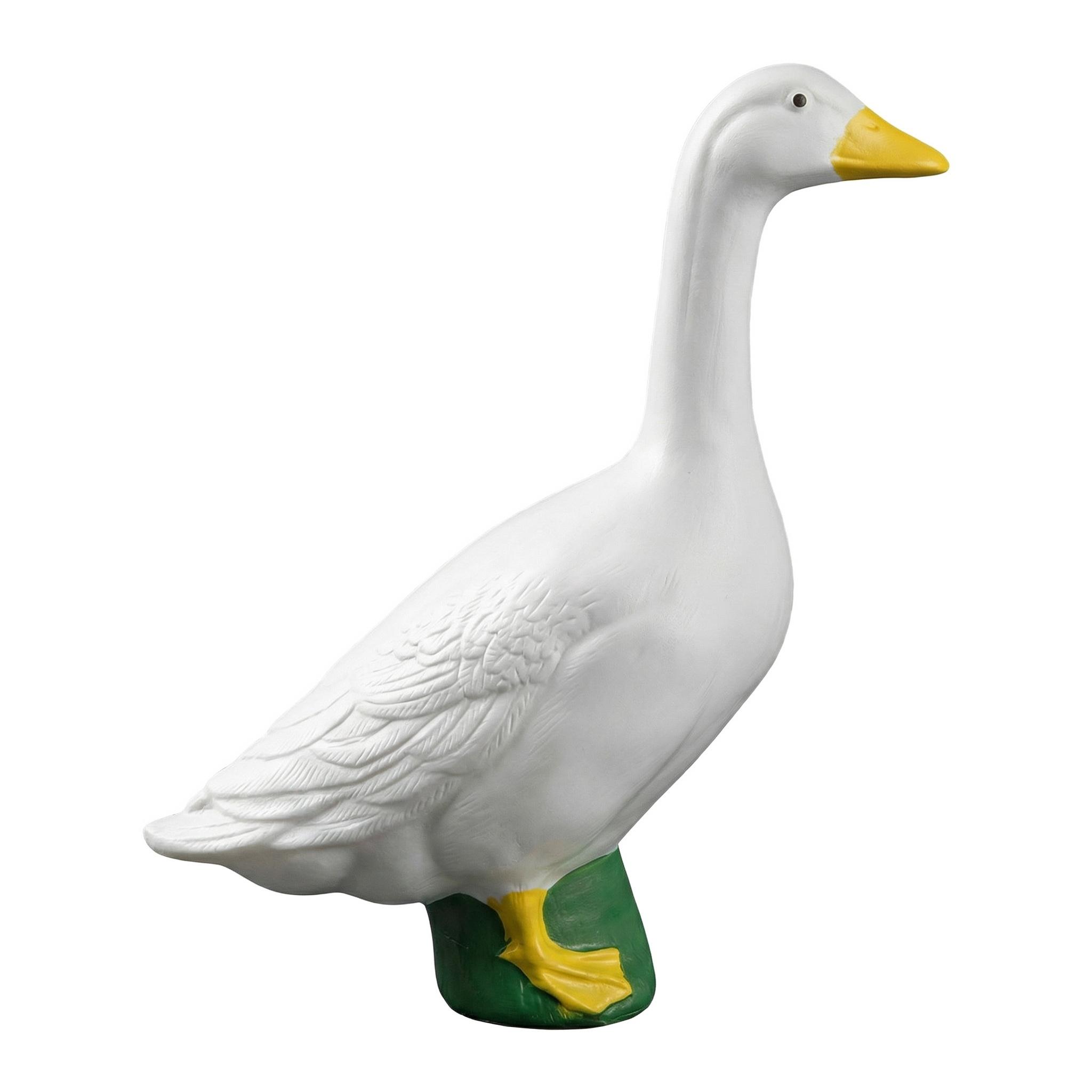 Realistic Resin White Goose Statue| Weatherproof Garden & Pond Figurine| Aesthetic Cottagecore Outdoor Decor| Cute "Silly Goose" Desktop Buddy for Home & Office Decoration Avifauna