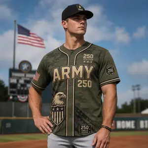 America Military Style Baseball jersey,Army 250 Years Of Freedom 1776 2026 Patriotic Eagle And Stars Design For Independence Day Celebrations And Veterans Gifts