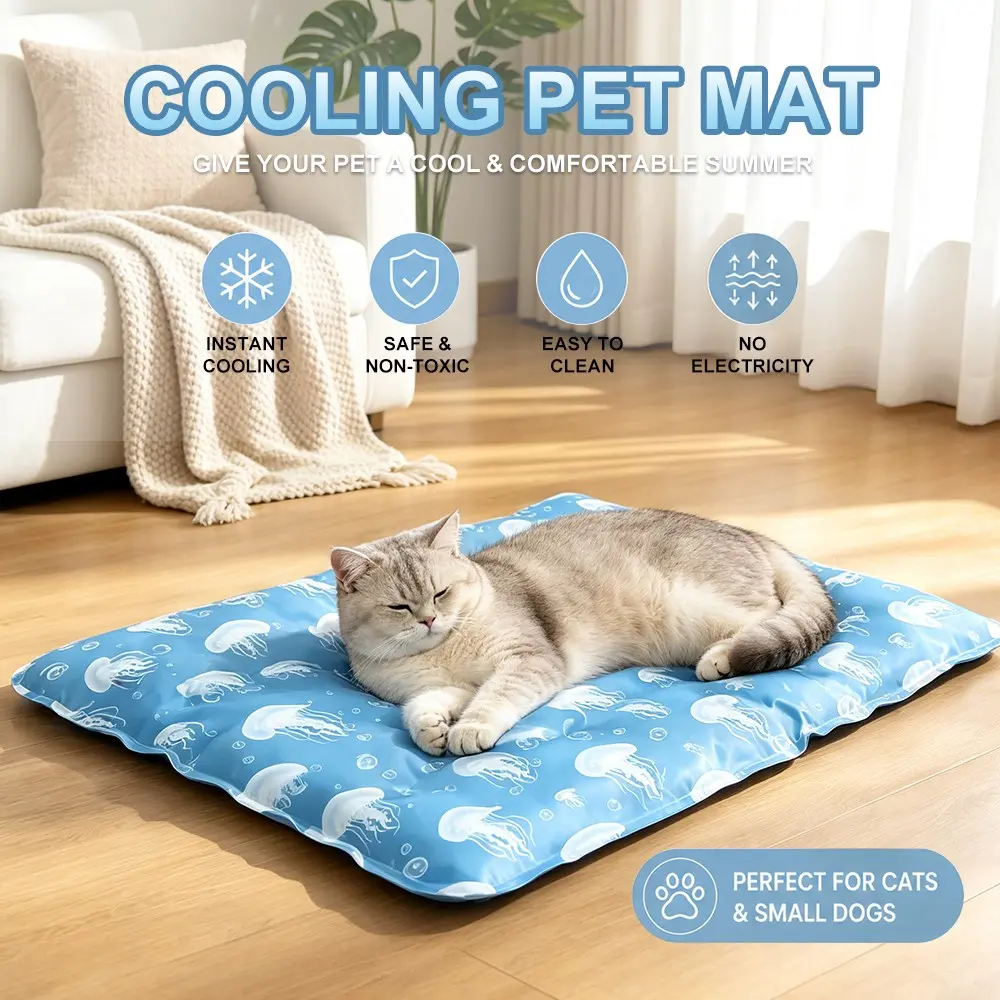 New multi-model thickened and enlarged pet ice pad, summer dog cooling mat, cat cooling sleep pad, waterproof, resistant to chewing, non-permeable, heat-relieving pad