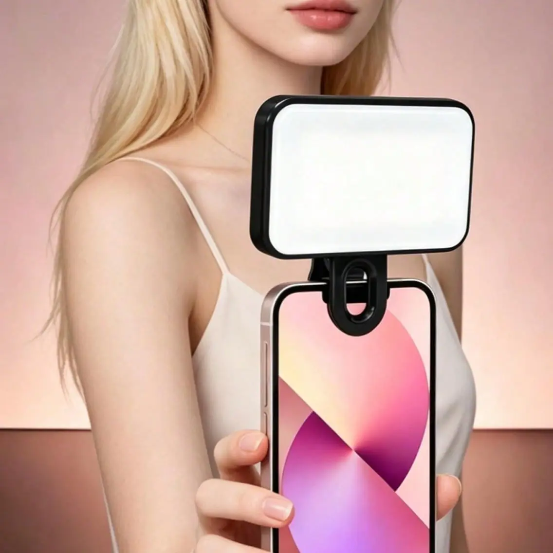 Portable Clip-On Mini Ring Light, Adjustable Brightness, Selfie Ring Light, Type-C Charging, Ideal for Live Streaming, Makeup, Photography, and Laptop Use—A Must-Have for Camping and Campus Life, LED Selfie Light