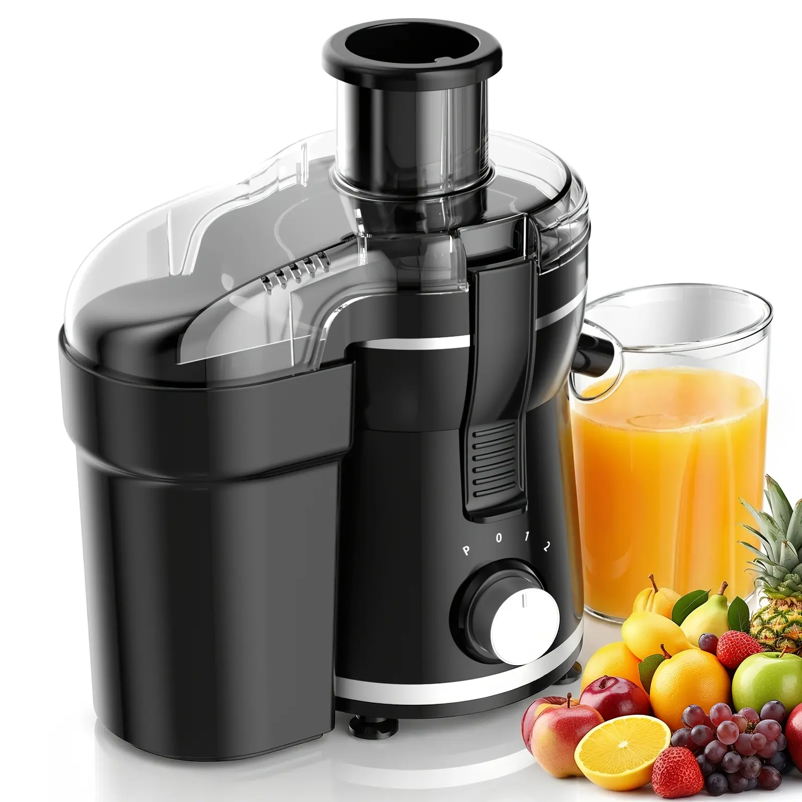 500W High Power Centrifugal Juicer Extractor Machine, Equipped with 3-Inch Wide Feed Chute for Whole Fruits & Vegetables, Detachable Stainless Steel Components, Dishwasher Safe & Super Easy to Clean, Dual Adjustable Speed Modes, High Juice Yield Design, I