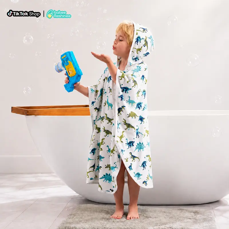 Bamboo Viscose Toddler Hooded Bath Towel - Kids Beach Towel for Boys and Girls, 25.5" x 25.5" Swim Poncho for Bath, Pool, and Beach Use, 1 Pack, Christmas gifts,Black Friday Stock Up