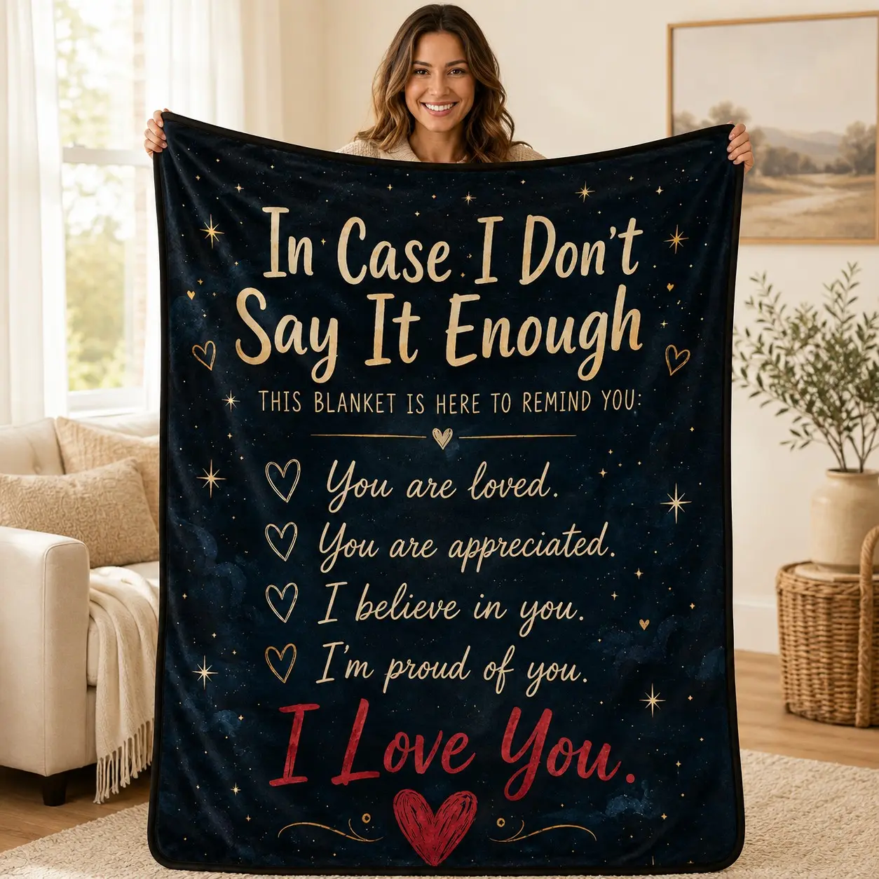 Love Healing Encouragement Blanket, Heartfelt Quotes Theme, Soft Flannel, Warm and Lint-Free, Perfect Gift for Couples, Birthday, Thanksgiving