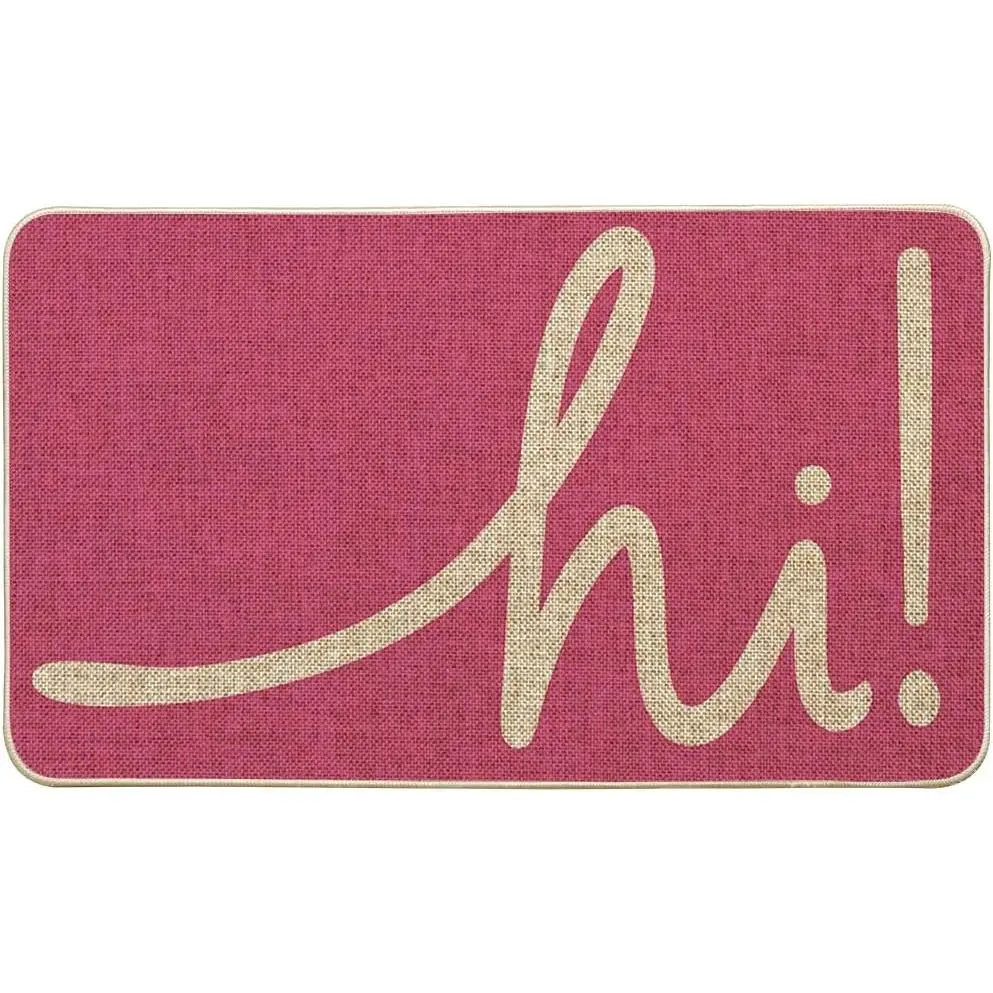 Fabric Rubber Retro Cute Low-Profile Pink Doormat - Multi-Size (24x16in, 32x20in/32"(l)×20"(w), 36x24in) for Home Entry, Indoor Use - Spring-Summer Household Switch Rug
