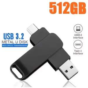 USB 3.2 Flash Drive 512GB High Speed Metal 2in1 TypeC Pen Drive Waterproof Large Storage For Nintendo Switch Data Storage