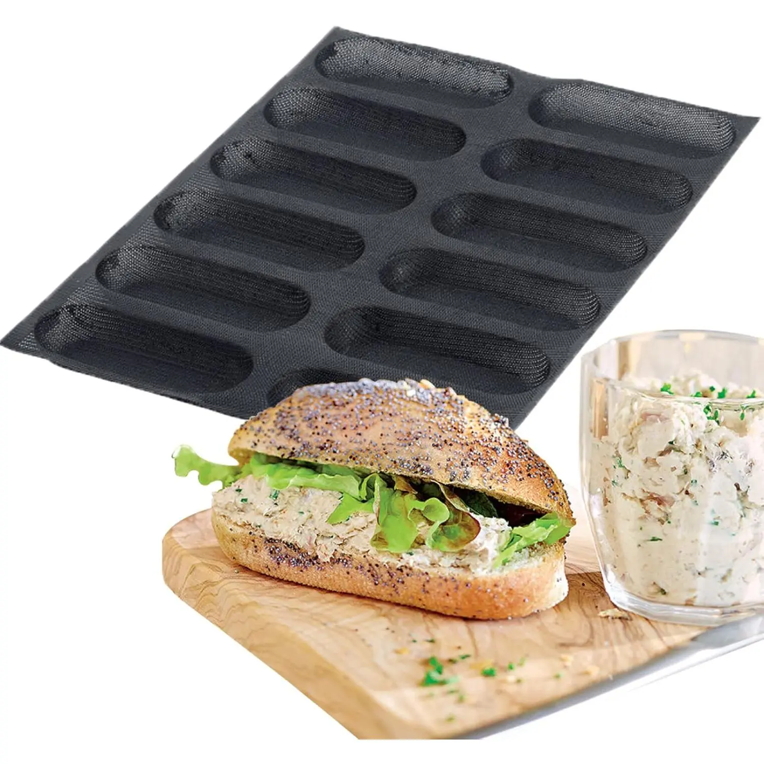 Perforated Hot  Bun Mold, 12 Loaves Crispy Bread Rolls | For Making Crispy Bread Rolls, Eclairs and Milk Breads