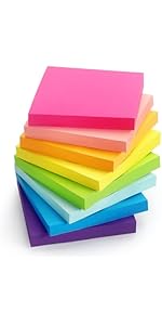 Sticky Notes 1.5x2 inch Bright Colors Self-Stick Pads 8 Pads/Pack 100 Sheets/Pad Total 800 Sheets