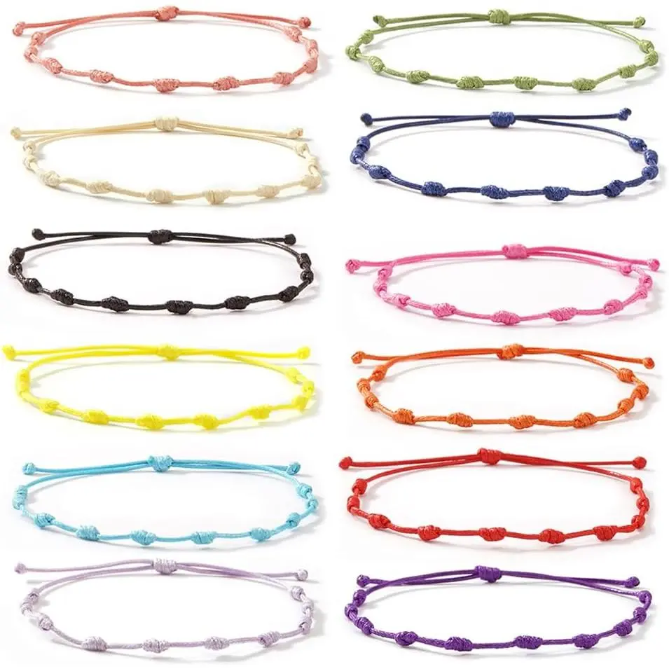 Colorful String Stack Bracelets Set for Women,Adjustable Dainty Rope Protection Luck Thread  Friendship  Bulk