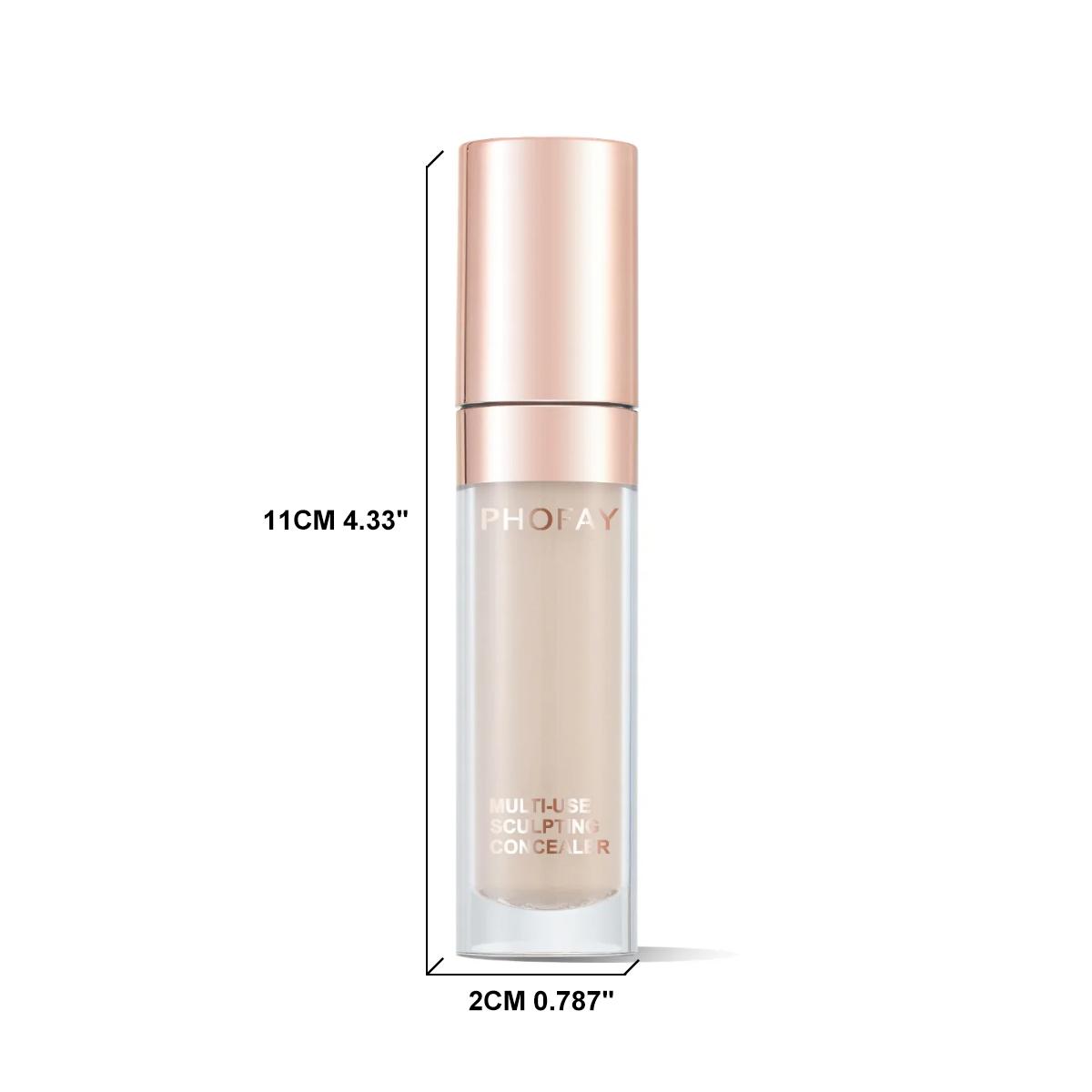 PHOFAY Full Coverage Liquid Concealer - Lightweight & Breathable, Smudge-proof Long-lasting Makeup for Dark Circles, Tattoos & Acne, Multi-use for Contour & Highlight, Spring Beauty Essential