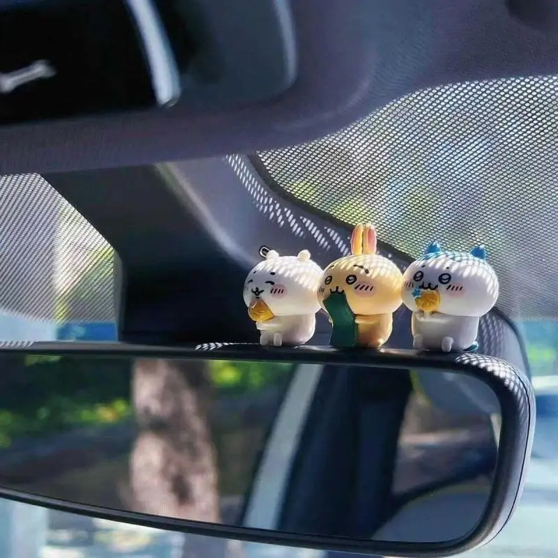 chiikawa car ornaments toys doll rearview mirror car screen console decoration cartoon hachiware Usagi car accessories gift