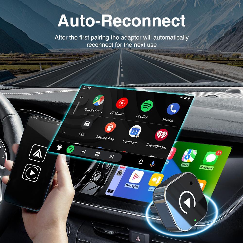 Wireless Car Adapter, Portable Wireless Adapter, Car Smart BT Connector for iPhone & Android Phone, Car Electronics Accessories, Carplay Converter Wireless Car Adapter, Portable Wireless Adapter, Car Smart BT Connector for iPhone & Android Phone, Car Electronics Accessories, Carplay Converter