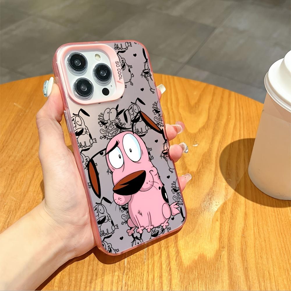 Cartoon Courage the Cowardly Dog phone case, compatible with iPhone 17/16/15/14/13/12/11/X/XS/XSMAX/XR/7P/8P/16E. Designed with a quirky dog pattern, it is the perfect Christmas gift for friends, family, or yourself.
