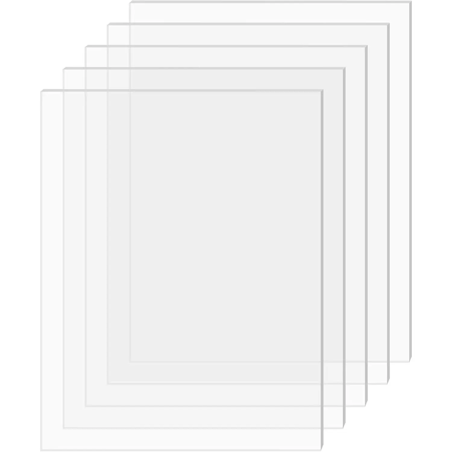 Sheet Clear Cast Plexiglass 5”x7” 0.08” Thick 2mm, 5 Pack