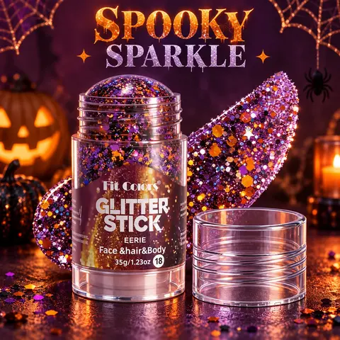 Halloween Glitter Stick for Face, Hair & Body, Sparkling Makeup Accessory, Perfect for Parties, Festive Look Enhancer