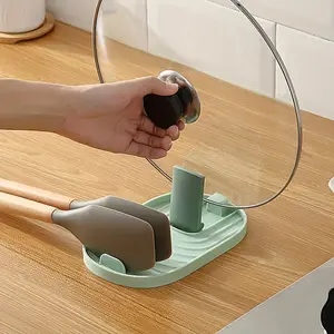 Kitchen Multi-Functional Foldable Stove Pot Lid Holder, Spoon/ladle Drainer Rack, Hanging Storage Design, Oil Collector, Essential Kitchen Tool