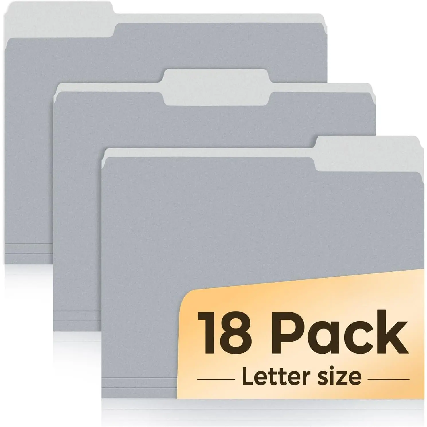 File Folders, 18 Pack Manilla Folders 8.5 x 11, Colored Folders Office Organization  School Folder for Documents Files Paper,Gray Colors