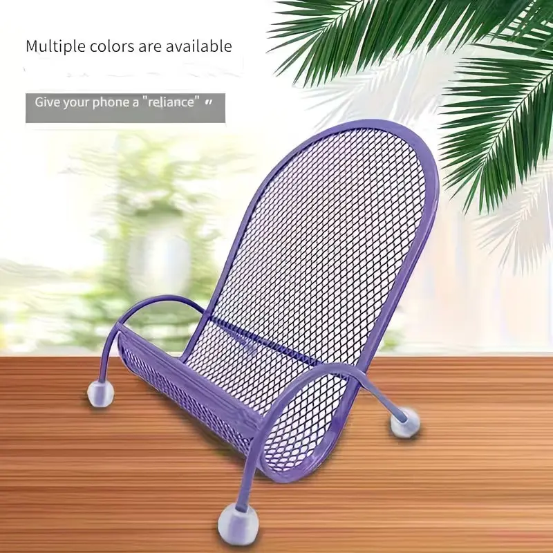 Cute Chair Shape Phone Stand, Universal Lazy Desk Holder, Stable Weighted Non-Slip Bed Head Mount, Compatible with iPhone and Android Smartphones
