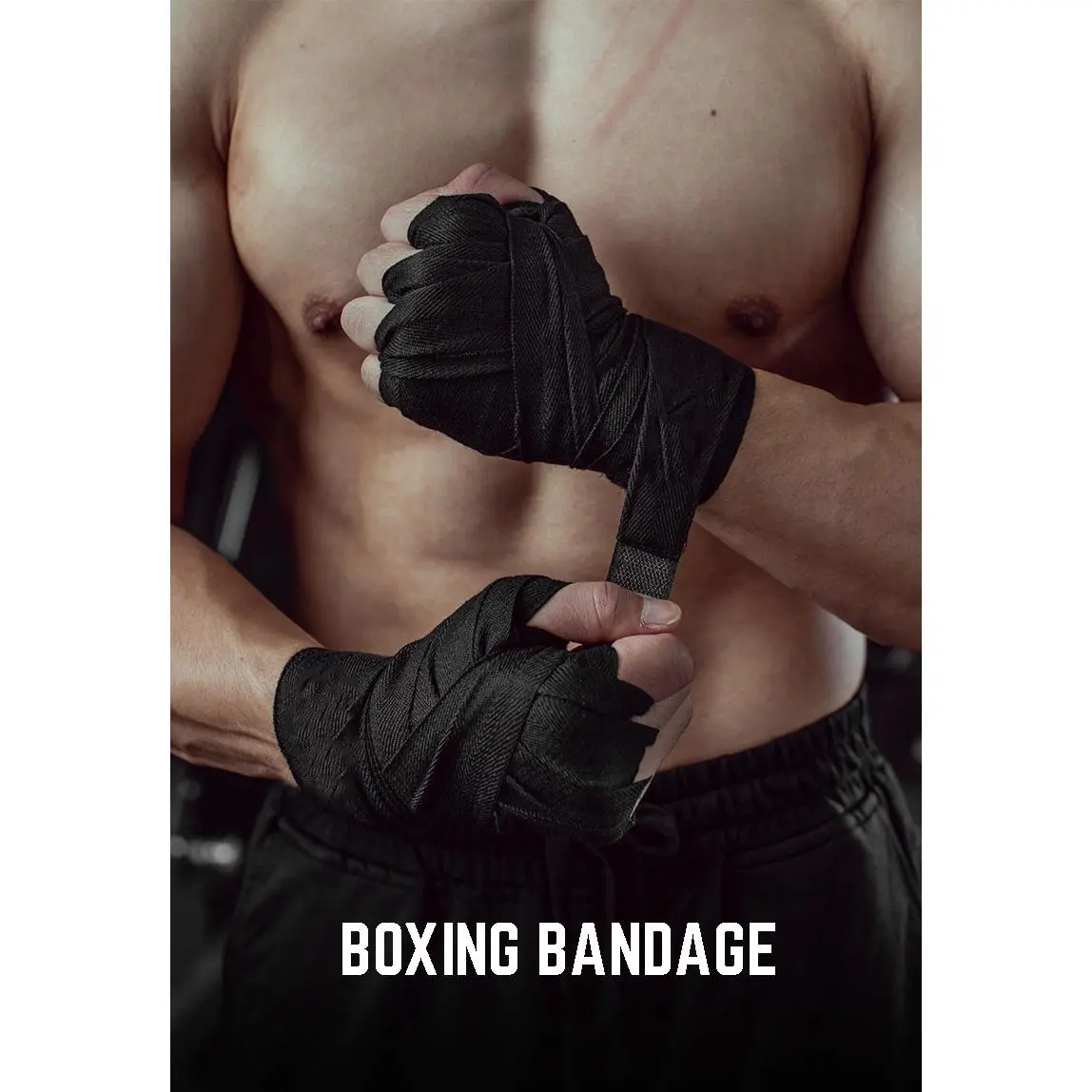 2.5M Boxing Hand Wraps (1 Pair) – Elastic Inner Gloves Wrist Protector Bandage with Thumb Loop for MMA, Muay Thai, Kickboxing & Martial Arts Training, Men & Women