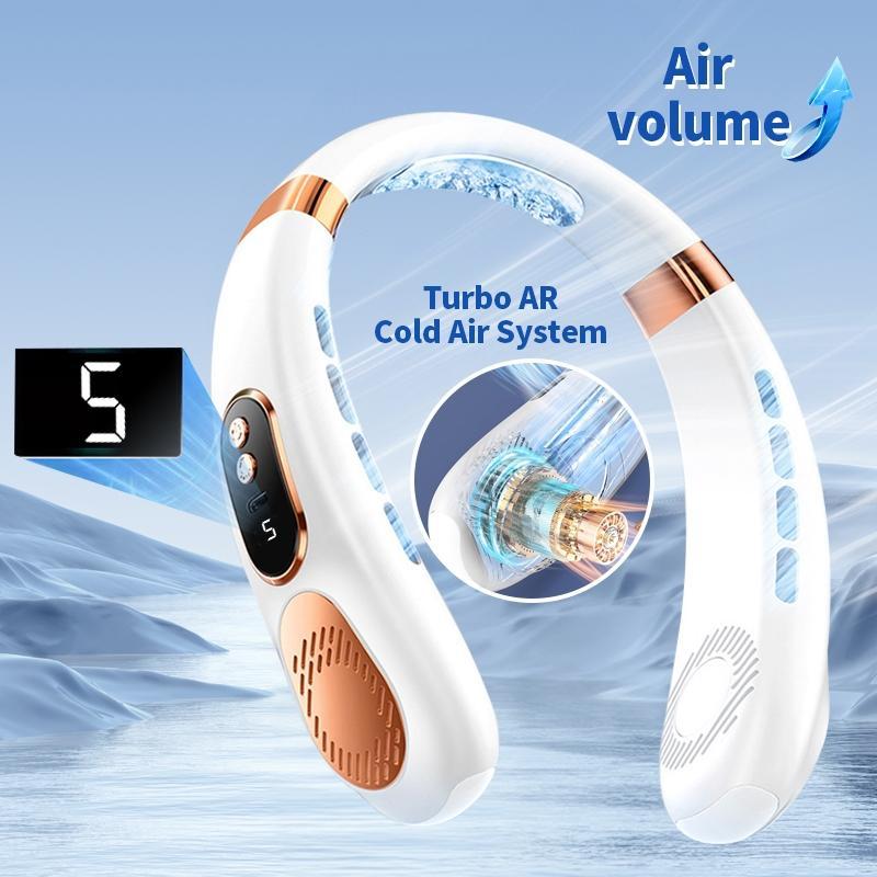Hands-Free Neck-Worn Wearable Cooler Fan, USB Charging Personal Cooling Device with 5 Levels Adjustable Airflow, Lightweight Portable Design for Indoor & Outdoor Activities, All-Purpose Daily Essential Accessory