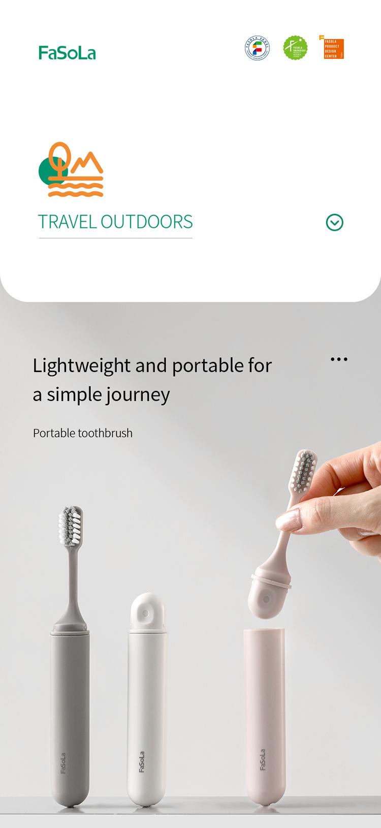 FaSoLa Travel Folding Toothbrush Multi-Functional Gum Protection Toothbrush Dustproof Small Head Toothbrush High-End Travel Portable Toothbrush