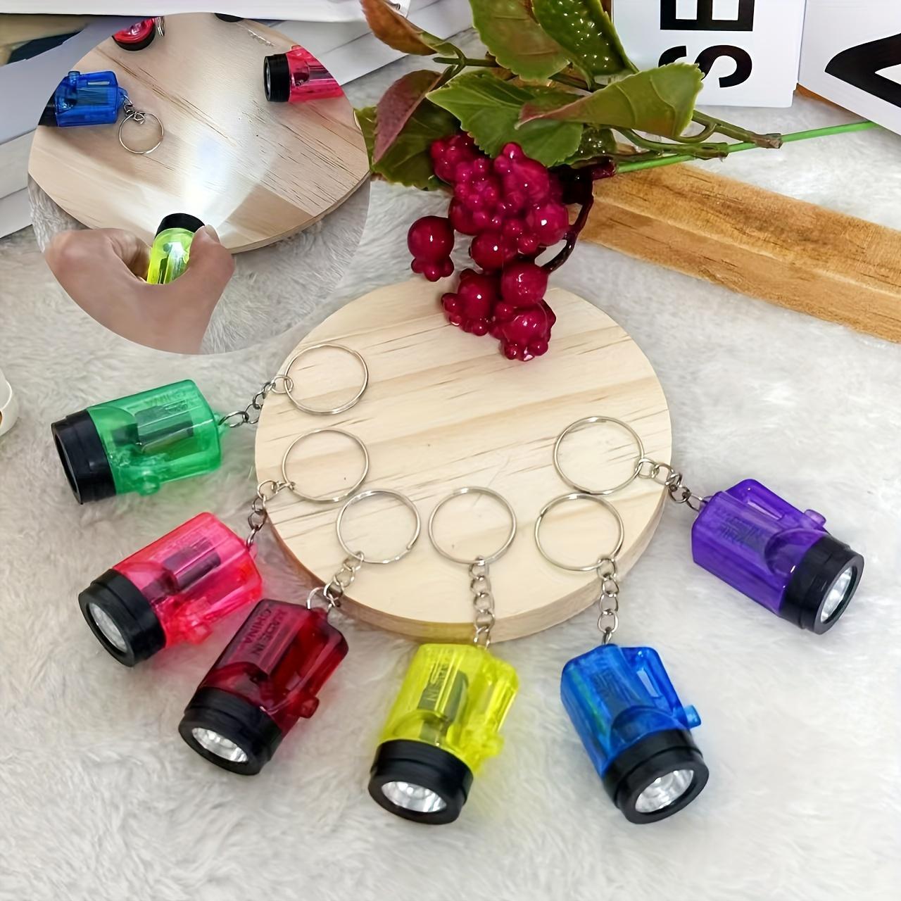 6-Pack Mini Flashlight Keychains with Button Cell Battery, Portable Keychain Flashlights for Halloween & Christmas Gifts, Fun Keychain Decor, Keychain Attachment