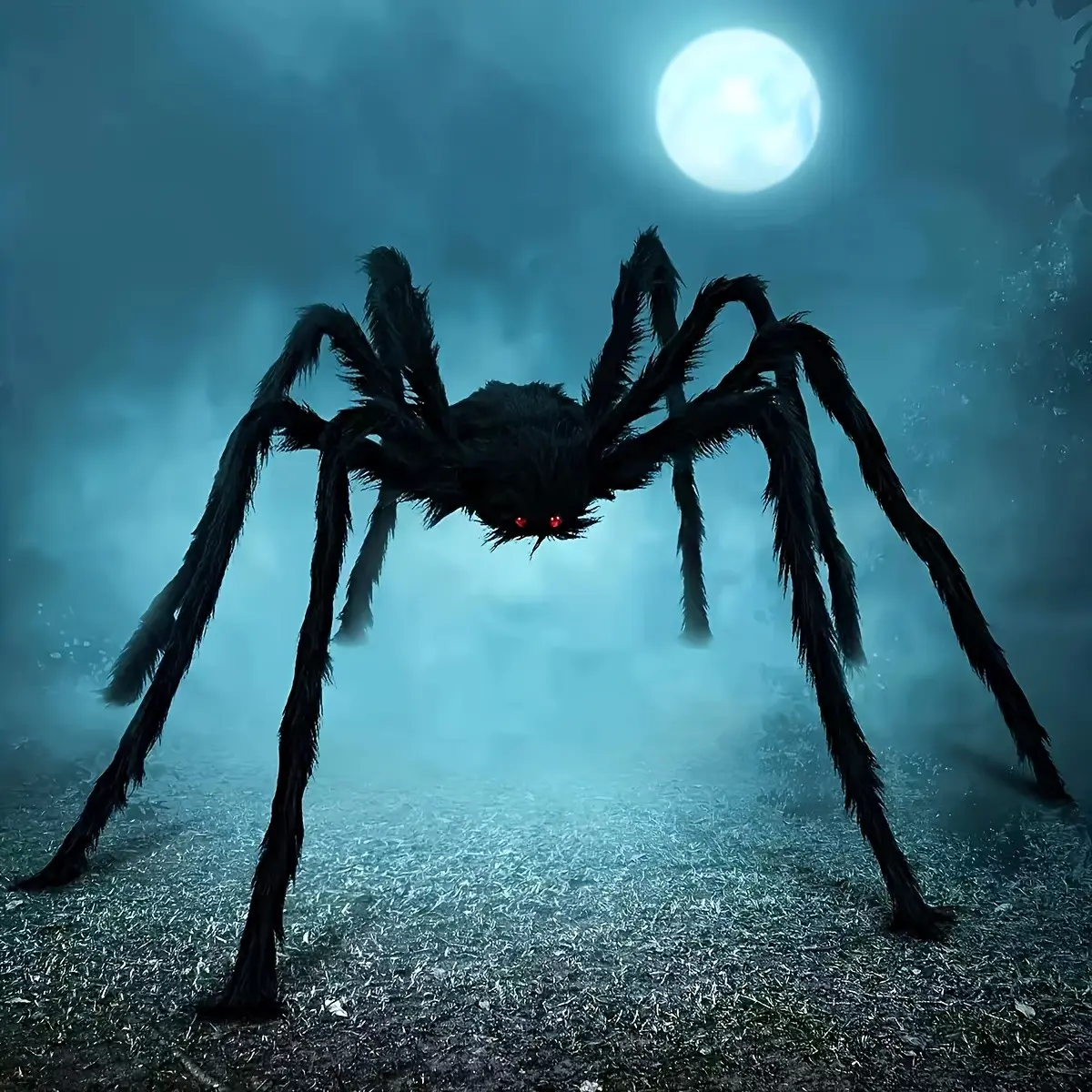 Halloween Outdoor 150cm Realistic Spider Decoration, Artificial Hanging, Ghost House Props, Prank Party Supplies, Festival Decorations
