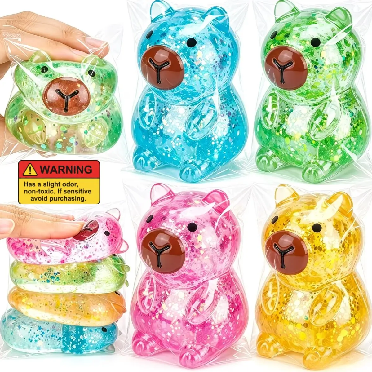 Squishy Maltose Capybara Squishy Toy, Maltose Texture Squishy Squeeze Toys, Simulation Food Slow Rebound Fidget Toys, Anxiety Relief Sensory Toys, Portable Office Desk Decompression Toy, Stress Relief Squishy