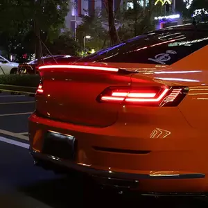 120cm Carbon Fiber Black Car Tail LED Trunk Light Flow Atmosphere Lamp Spoiler Brake Lights Turn Signal Lamp Strip Universal