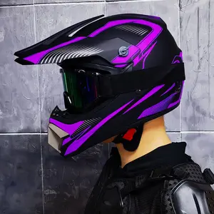Unisex Off-Road Rally Helmet for Teens (26*38cm) with Accompanying Gloves & Goggles, Suitable for Beach Vehicle Driving, Downhill Cycling, Kart, ATV