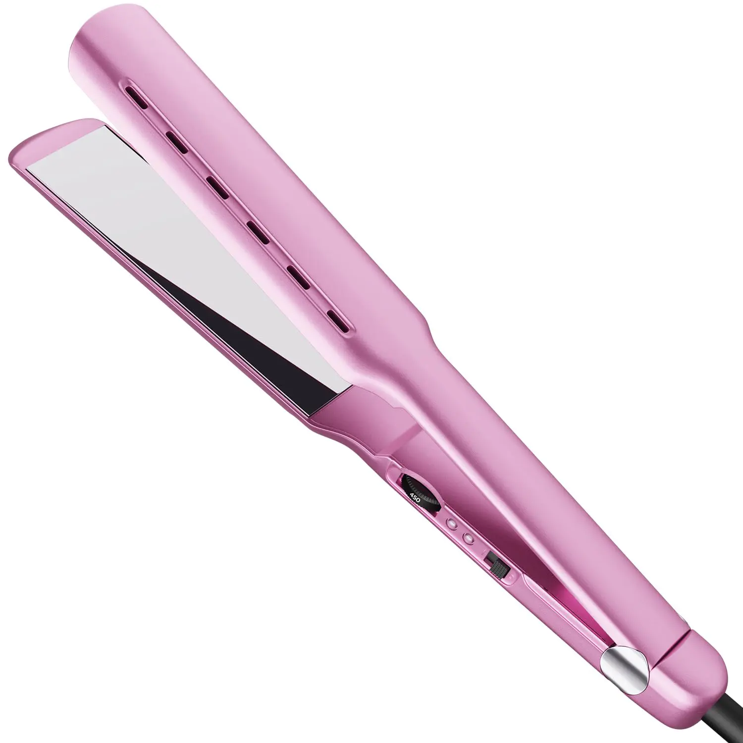 1.7" Nano Titanium Wide Flat Iron Hair Straightener for Thick Hair, 15s Fast Heating with MCH Technology for Smooth & Sleek Results, Damp to Dry Styling, Dual Voltage 110-220V, Purple