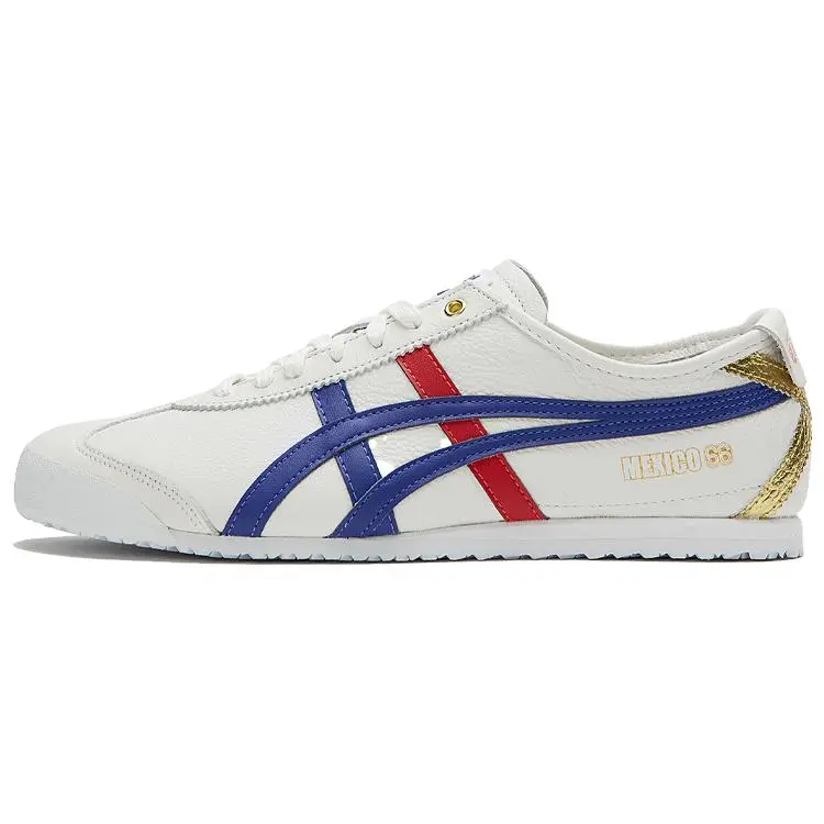 Onitsuka Tiger Mexico 66 Leather Low-Top Sneakers - Men's & Women's White & Blue Casual Athletic Walking Footwear, Maison Mihara Trainer