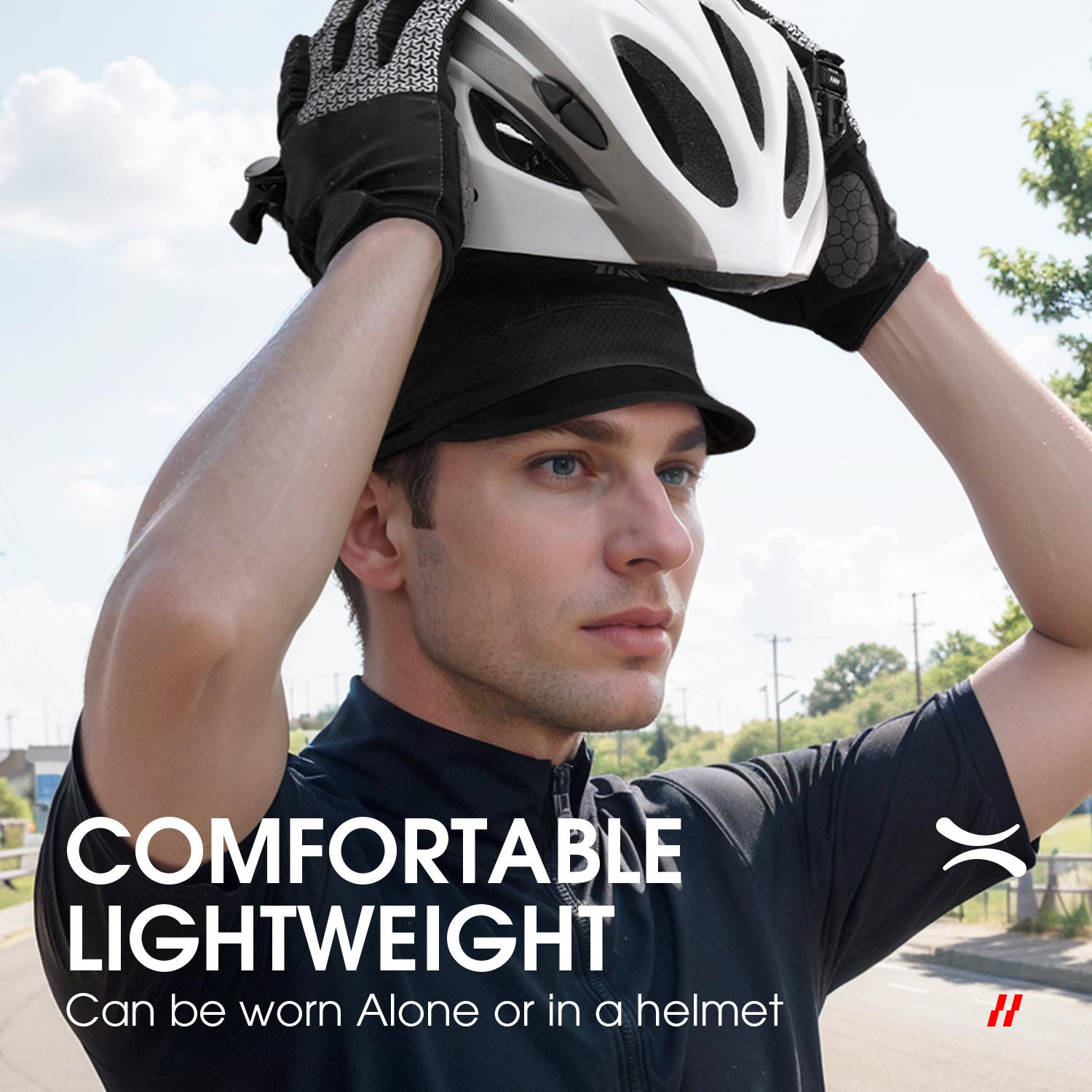 Breathable Sweat-wicking Cycling Running Baseball Hat, 2 Counts Short Brim Cooling Helmet Liner Skull Cap, Cycling Running Baseball Hat, Sports Hat