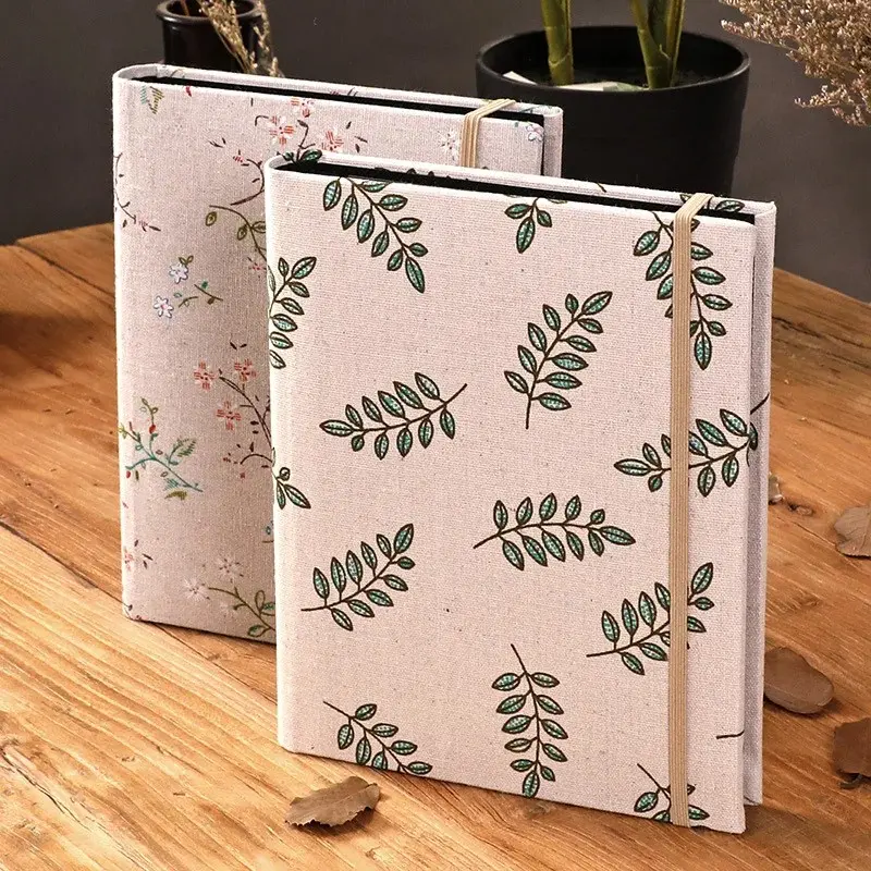 6-Inch 200 Pockets Linen Fabric Cover Photo Album, Lacing Creative Picture Storage, Scrapbooking Album 4r, Kids Family Memory Album