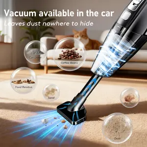 B Car vacuum cleaner, super strong suction, handheld wireless, large capacity battery, low noise, includes 5 boosters. Recommended as a pink gift, suitable for cars, homes, and offices, wireless powerful high-suction handheld vacuum cleaner