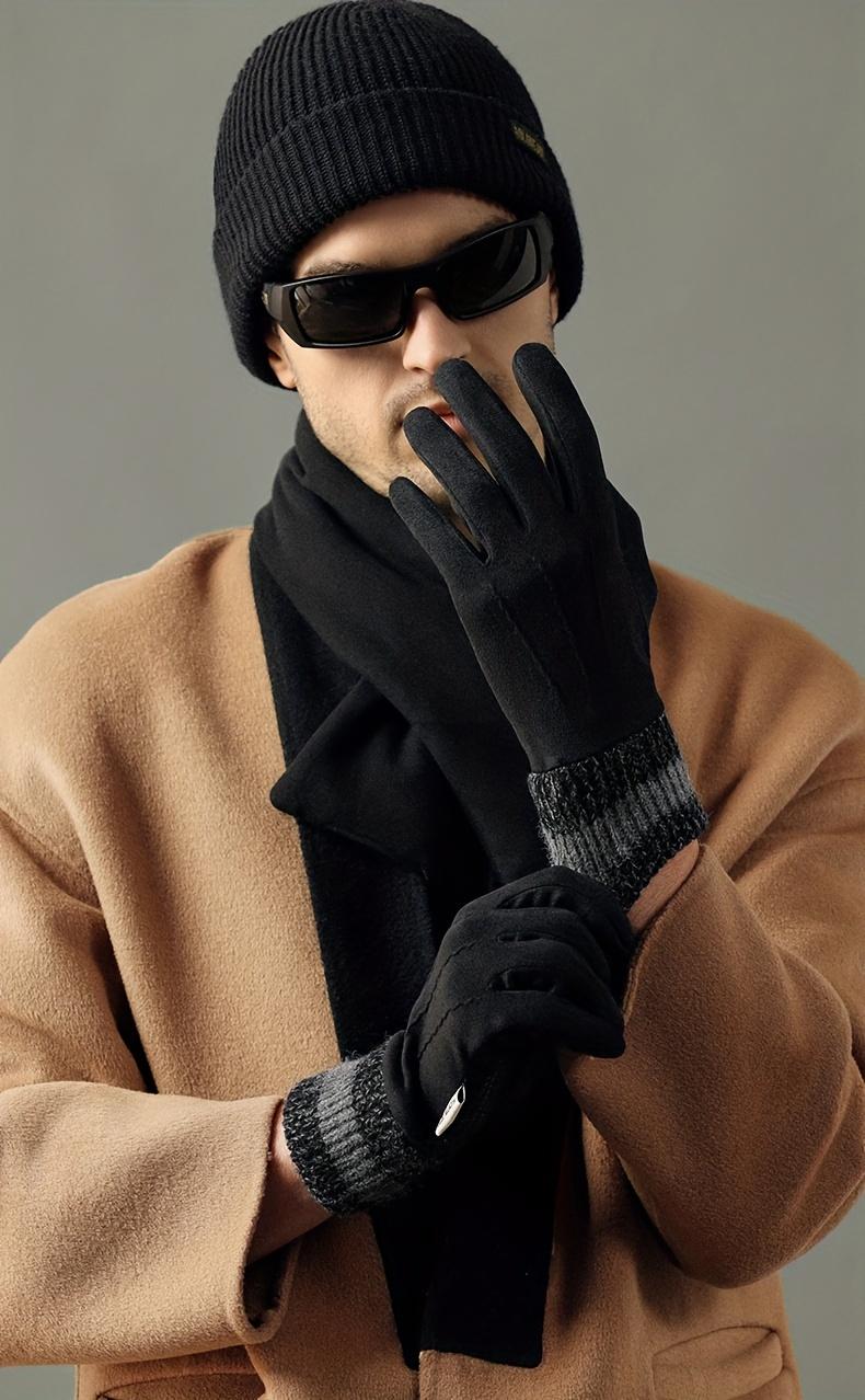 1 Pair of Warm Winter Gloves Unisex - Touchscreen Compatible, Windproof and Cold-Proof Thickened Gloves with Wrist Strap, Reinforced Palm and Fleece Lining - Skiing, Snowboarding, Motorcycle Riding, Smartphone Use, Snow Equipment