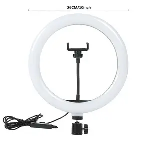 10-Inch Ring Light Tripod Stand, 3 Lighting Modes, 10 Brightness Levels, Remote Control LED Selfie Light for Tiktok, Youtube, Live Streaming, Photography