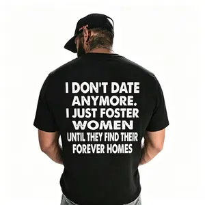 I DON'T DATE ANYMORE Black Print T-Shirt