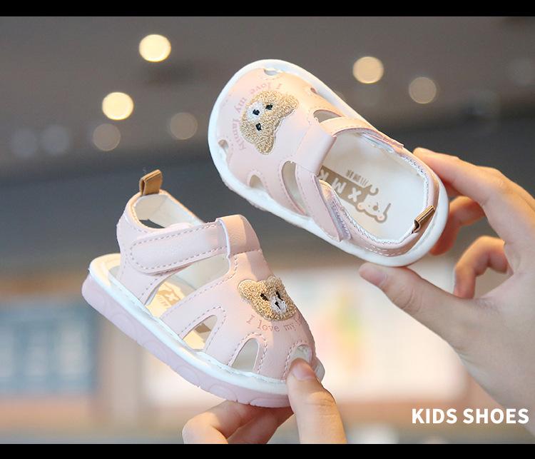 Summer Baby Toddler Shoes Children's Squeaky Soft Sole Covered Toe Sandals