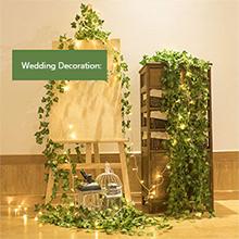 84Ft 12 Pack Artificial Ivy Leaf Plants Vine with 80 LED String Light,Green Vines Garland, Hanging for Home Kitchen Office Wedding Wall Décor