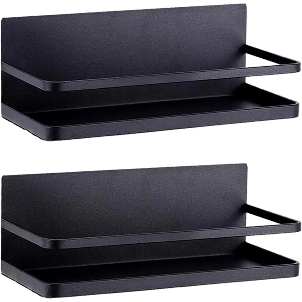 Rack Refrigerator Side   Rack Kitchen  Shelf  Fridge Shelf  Space Saver for Kitchen/Apartment 2 Pack (Black)