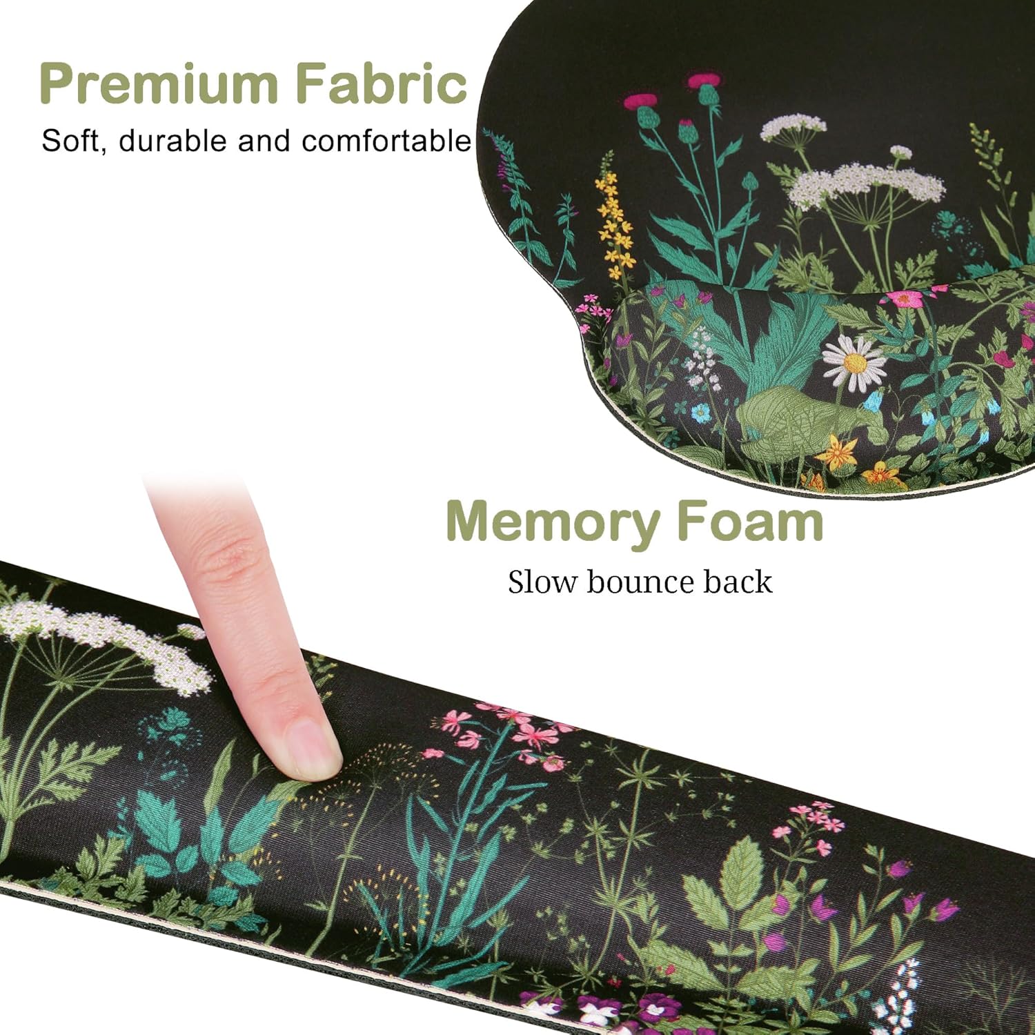 Ergonomic mouse pad and wrist rest and keyboard wrist rest, memory foam wrist rest computer keyboard, pain relief, mouse pad wrist support games, office, laptop