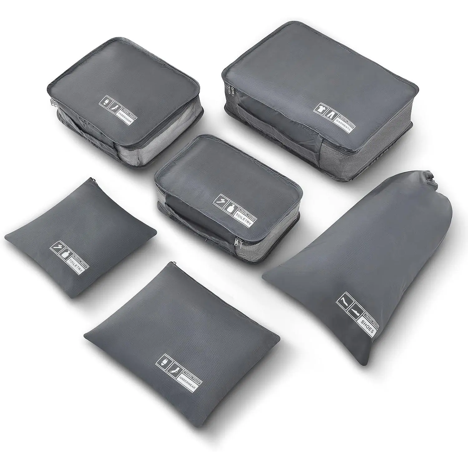 6 Set Packing Cubes for Travel, Lightweight Luggage Organizer Bags for Suitcases, Travel Essentials Clothes Storage Bags for Carry , Backpack,  and Business Trips